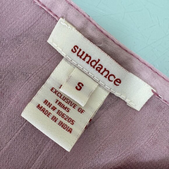 Sundance Blouse Top Women's Small S Pink Floral Beaded Sequined 100% Silk Boho - Picture 2 of 7